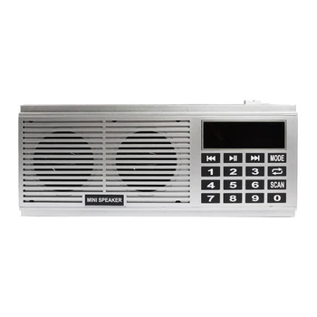 L-518 Digital Music Player MP3 Difuzor Portabil Mini Mini Scanare Automată FM SUNT MW Receptor Radio(Argint)
