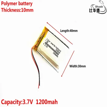 Litru de energie a bateriei Bun Qulity 3.7 V,1200mAH 103040 Polimer litiu-ion / Li-ion pentru tablet pc-ul BĂNCII,GPS,mp3,mp4