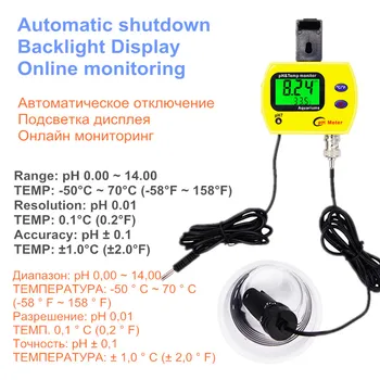 5pcs/lot Portabil Online PH-Metru de Apă de Calitate On-line monitor Aciditate instrument de Măsură pentru Acvariu piscină