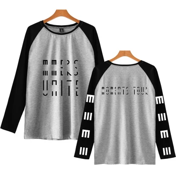 Marcus & Martinus Raglan Maneca Lunga T-shirt Momentul de Tur Geometrice Model Unisex Stil de Colegiu New Sosire Haine