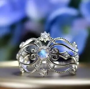 Noi arrivel Piatra Coroană Ajurata Snow Queen Inel pentru Femei logodnă, petrecere de nunta inel de bijuterii cadou
