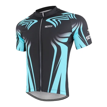 Gradient albastru linii geometrice munte respirabil retro jersey ciclism montan tricou maillot road bike Ciclism jersey pentru femei