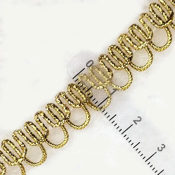 5 metri aur și argint de culoare dublă singur arc semicerc dantelă dantelă tesatura dantelă broderie rochie manual DIY fusta de cusut