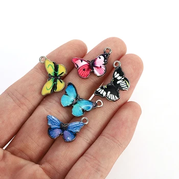 10buc/set Smalț Albastru Fluture Drăguț Farmece Pandantive DIY Colier Cercei Bijuterii Marcarea Accesorii Bijuterii