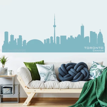 Toronto, Canada Vinil Orizontul Orașului Arta de Perete Decal Autocolant Din Toronto City Silueta Tapet Living picturi Murale Autocolante LL2432