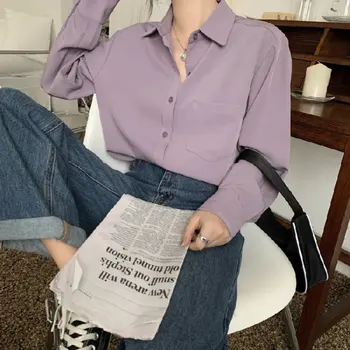 2020 Primăvară Nouă Femei Casual Retro Shirt Doamnelor Tricou cu Maneci Lungi si Bluze Femei, Camasi Office Plus Dimensiune Strat Subțire Topuri Largi