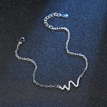 Argint 925 moda strălucitoare de cristal electrocardiogr bratari pentru femei bijuterii cadou de ziua wholeslae picătură de transport maritim