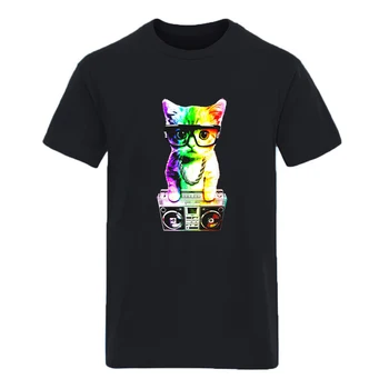 2020 DJ Cat Supradimensionat din Bumbac T-shirt Pentru Om Streetwear Harajuku Topuri Tricouri de sex Masculin Hip Hop de Agrement Teuri New Sosire Ropa De Hombre