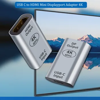 C USB la HDMI Adaptor Mini Displayport 4K 60Hz USB de Tip c de sex feminin la Mini DP Converter pentru Macbook Pro Huawei Mate 20