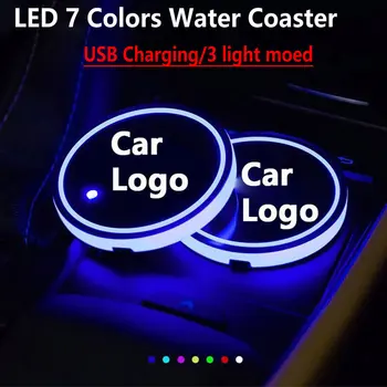 2X Led Logo-ul Cupei Lumina Luminos Coaster Pahare suporturile Pentru Jeep Cherokee XJ KJ KK Busola Wrangler JK MK Grand Cherokee WJ WK WL