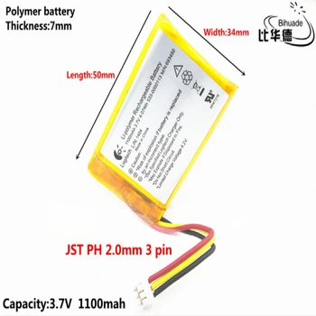 JST PH 2.0 mm 3 pin Litru de energie baterie 3.7 V,1100mAH,703450 Polimer litiu-ion / Li-ion pentru JUCĂRIE,POWER BANK,GPS,mp3,mp4