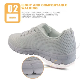 HYCOOL Femei Pantofi Casual Plat Moda 3D Tetris Tipărite de sex Feminin Respirabil Dantela-up Confortabil Sport Lightweight Mesh Adidasi