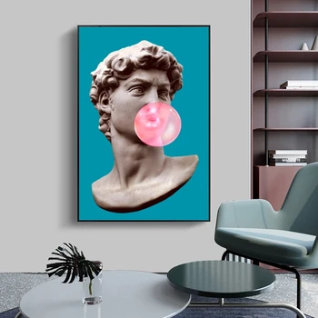 Amuzant Arta Sculptura lui David Arta de Perete Postere Si Printuri David cu Balon Canvas Tablouri Canvas Art Imaginile Pentru Camera de zi