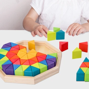 72Pcs Mare Triple-a Încolțit Blocuri DIY Stivuire Jucării Educaționale din Copilărie Jucărie