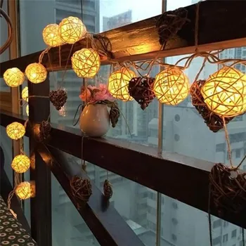 10 LED DIY Paie Artificiale Mingea Zână Lumini Pentru Petrecere de Aniversare de Nunta de Decorare Rattan minge de Crăciun Decor Acasă Ornament