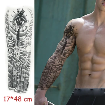 Impermeabil Tatuaj Temporar Autocolant scrisoare totem brațul plin de culoare tatuaj fals de mari dimensiuni flash tatuaj tatuaje maneca pentru barbati femei