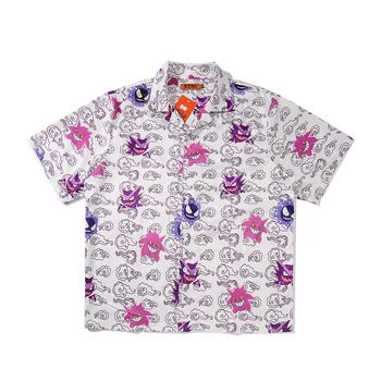 2020 Vara Tricou Streetwear Bărbați Harajuku Supradimensionat Tricou Fantomă Print Hip Hop Vrac Plaja Camasa Hawaiian Maneca Scurta de sex Masculin HT129