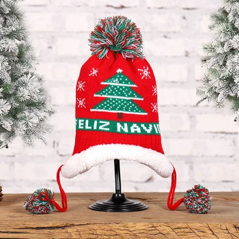 Elegant De Iarna Copii, Copii, Crăciun Lână Tricotate Pălărie Drăguț Cald Păstrarea Pălărie Xams Cadou De Anul Nou Petrecere Decoratiuni