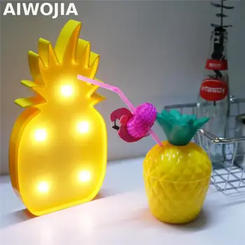 Luminaria 3D Ananas Lampa Romantic Dim starea de Spirit Lampa de Plastic Luminat Ananas CONDUS pe timp de Noapte, Lumina de Crăciun Decor Acasă Lumini