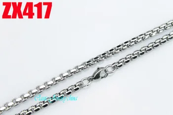 Patru suprafața de lustruit din oțel inoxidabil colier de 3,5 mm rotund caseta de lanț om de sex masculin femei moda bijuterii 20buc ZX417