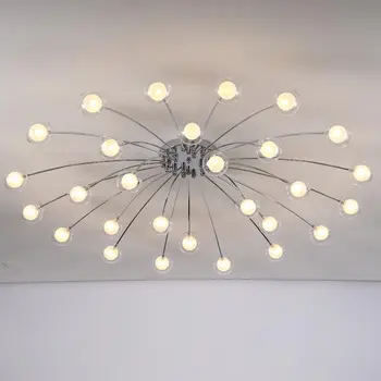 Moderne de argint candelabru Living Bucatarie moleculă lumina Decor Acasă de Iluminat Metal Crom Luciu G4 minge de sticlă candelabru
