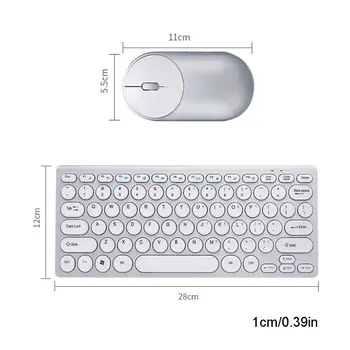 1Set 2.4 G Wireless Silent Mouse Tastatura Mini Multimedia Soareci de Tastatura pentru Notebook, Laptop, Desktop PC