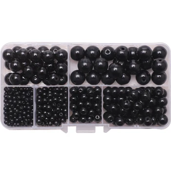 3/4/6/8/10/12mm Negru Margele Rotunde de Sticlă Netedă Piatră Transparentă Beaed DIY Face Farmece de Bijuterii Colier Bratari Accesorii