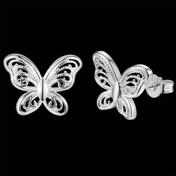 Promovarea AE867 en-gros fluture stud cercei de culoare de argint femei lady moda bijuterii clasice Nickle gratuit /antialergica