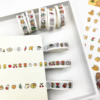 Drăguț Animale de Mascare Bandă Washi Jurnal Album Decorative Bandă Adezivă Kawaii DIY Scrapbooking Planificator Autocolant Eticheta de Papetărie 5M