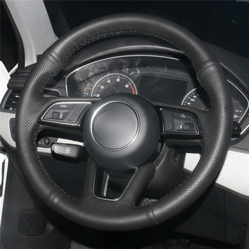 Negru Piele Artificiala Masina Capac Volan pentru Audi A4 Allroad, A5 (F5) A5 Cabriolet S3 (8V) S4 (B9) S5 (F5) RS 4 Avant