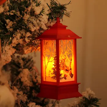 2020 Crăciun Agățat Lampă Sfeșnic Lampă Lumina De Noapte Moș Crăciun Om De Zăpadă Retro Sfeșnic Ceai Lampa Pentru Decor Acasă