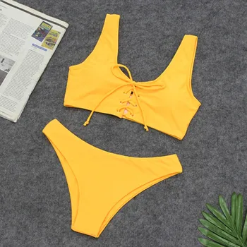 Womail Femei din Două Piese Solide Baddage Sexy 2019 Noi Split de costume de Baie Bikini costume de Baie pe Plajă tankini I300130