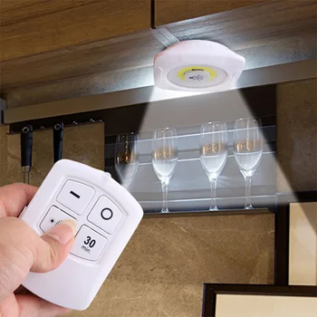 3PCS Wireless Smart LED Lampa de Noapte Sub Lumină Cabinet Baterie de Control de la Distanță Lampă pentru Dulap de Bucătărie Scarii Coridor