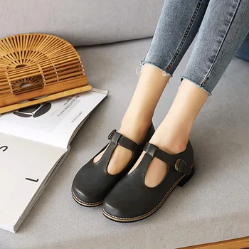 Vintage Pantofi Oxfords pentru Femei Balerini Pantofi Casual Rotund Toe Moda Apartamente Student Încălțăminte Liane Pantofi Fete Mari Dimensiuni