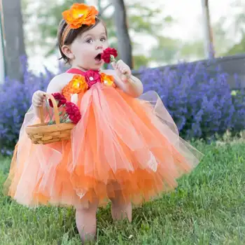Copilul Fete de Lux Printesa Rochie Tutu Vacanță Flori Duble Straturi Pufoase pentru Copii Dress cu Banda Foto elemente de Recuzită