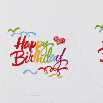 100BUC Curcubeu Fericit Ziua de naștere seria design rotund Kraft sigiliu autocolant DIY multifuncțional pachet cadou Etichete mici proaspete