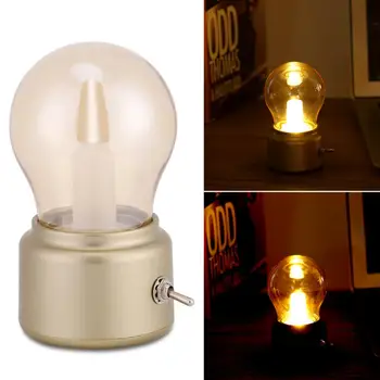 Creativ Retro Lumina de Noapte LED USB Reîncărcabilă Lampă de Noapte Noptiera Birou Bec Lampa