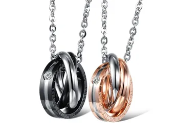 Personalizate colier zircon femei coliere bijuterii cerc pandantiv lovers oțel titan colier