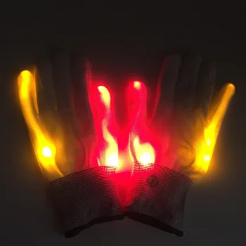 LED-uri colorate Mănuși de Neon Stralucitoare Petrecere de Halloween Lumina Recuzită Luminos Intermitent Mănuși Costum de Scena Consumabile Pentru Copil/Adult