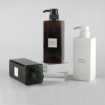 Dreptunghiulară Reîncărcabile Sticla Apăsați Tipul Pentru Cosmetice Șampon Gel de Duș 250/450/650ML