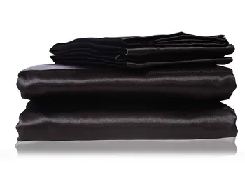 De lux Pure color simulare de mătase satin satin clothbed set queen-size 4buc moda Confortabil Regele pernă de pat, pilote