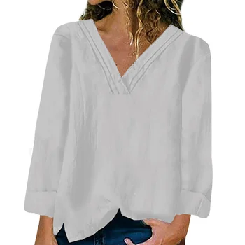 VICABO Femeile Basic V-Neck Culoare Solidă tricou Maneca Lunga Epocă de Iarnă Primăvară 2021 Supradimensionate Topuri de sex Feminin Casual Teees Noi