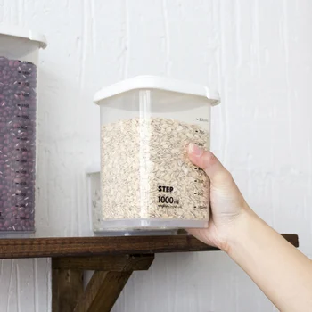 Vacuum din Plastic Alimentar de Cafea Sigilat Cutii Set cu Scară Bar Marca Square Bucătărie Cutie de Depozitare Inovatoare de Cereale Cutie de Depozitare