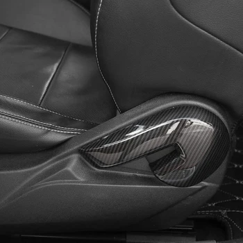 Fibra de Carbon Scaun Auto Ajustare Spatar Mâner Buton Comutator Mâner Capac Decorativ Autocolant, pentru Ford Mustang-Up