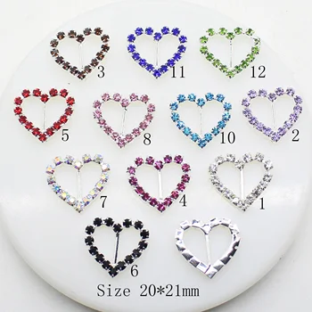 10Pcs20*21mm Strălucitor în formă de Inimă Multicolor Accesorii strasuri Panglică de Cusut de îmbrăcăminte ornamente de Decor Pentru a Face