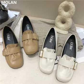 MOLAN Designer de Brand 2021 Primăvară de Moda Noua Deget de la picior Pătrat Femei Apartamente Slip On Mocasini Socofy coreean Pantofi Încălțăminte Doamna Mocasin