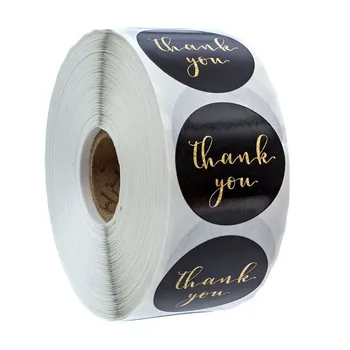 Aurul negru Folie Multumesc Autocolante, Etichete Sigiliu pentru Petrecerea de Nunta Handmade Favoruri Plic Consumabile de Papetărie Autocolante