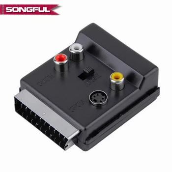 20 Pini SCART Male la 3 RCA de sex Feminin S-Video Audio-Video Cablu Adaptor Conector SCART Plug la 3RCA Mufa S Video AV TV Converter