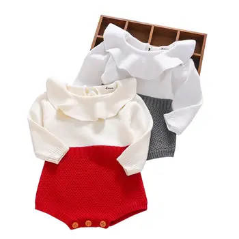 Copil nou-născut Fată de Îmbrăcăminte Salopetă Lână de Tricotat Topuri cu Maneci Lungi Vladan Mozaic Cald Haine Copii Fete Haine Copii costum