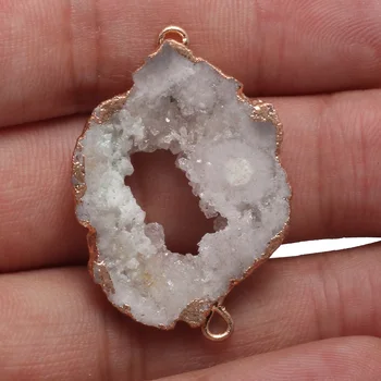 Piatra naturala formă neregulată cluster de Cristal Pandantiv Dublu gaura conector pentru a face bijuterii DIY colier brățară accesorii